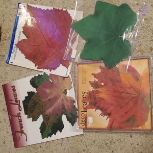 Lot of Multi-colored Decorative Fall Leaf Design Dollies